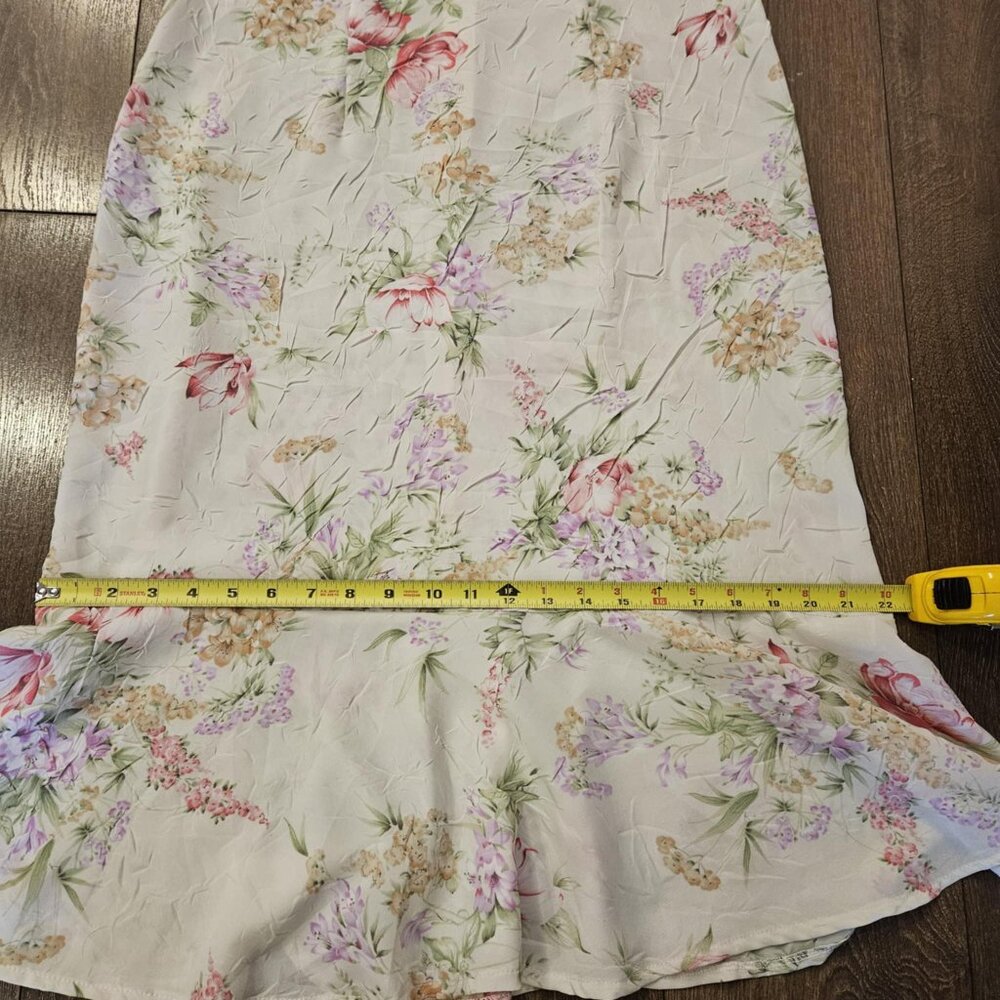 Vintage R&K Originals Light Cream Floral Cottage Style Maxi/Flare Dress Size M - Picture 16 of 16